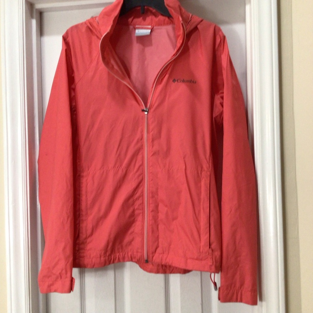 Columbia Coral-Pink Hooded Lightweight Ski Jacket